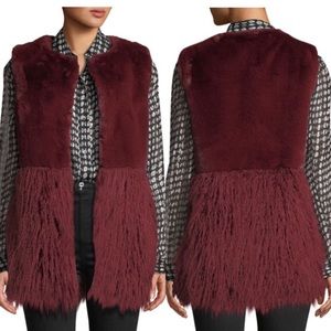Love Token Faux-Fur Vest with Shag Hem Vest